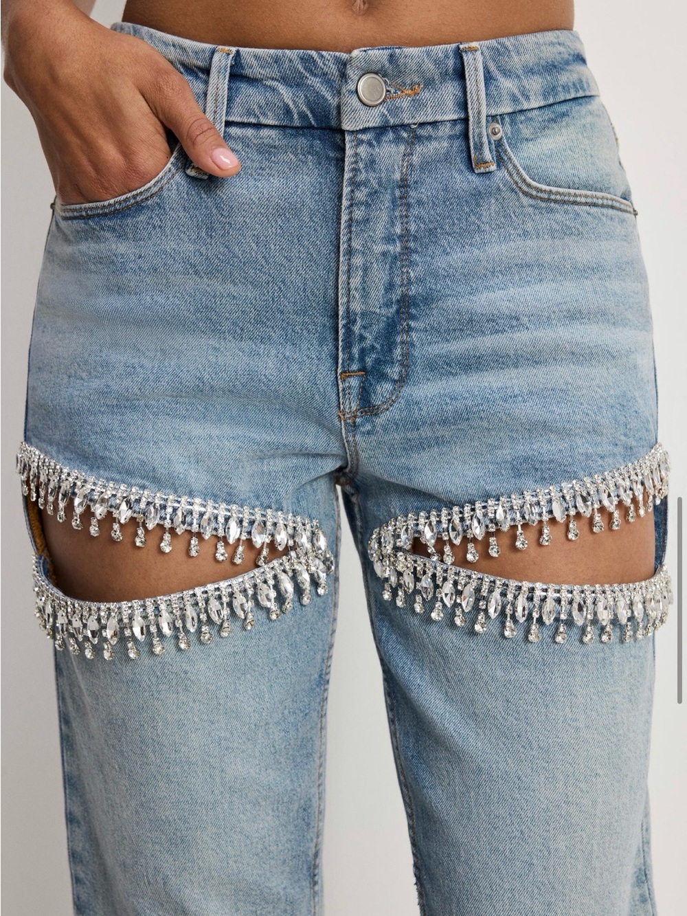 Good American Good Icon Straight Diamond Jeans in Indigo357 - Picture 2 of 9